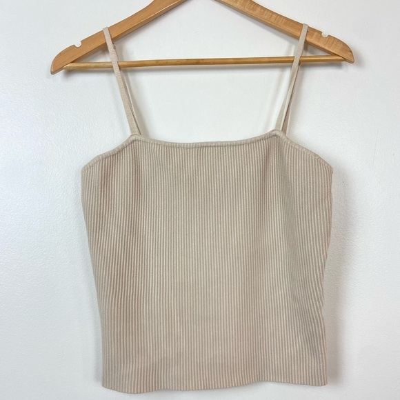 HOUSE OF HARLOW NUDE RIBBED CROPPED TANK TOP - Picture 2 of 6